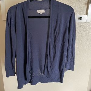 Size XL LOFT steel blue spring cardigan
